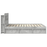Bed Frame with Storage Concrete Grey 140 x 190 cm 3433488