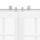 Sliding Door Hardware Kit 366 cm Stainless Steel Silver 3295767