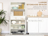 4-Door Kitchen Cupboard, Tall Freestanding 5-Tier Storage Cabinet with 3 Adjustable Shelves, 2 T3398P423543