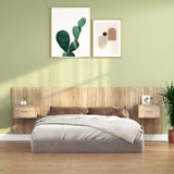 Bed Headboard with Cabinets Sonoma Oak Engineered Wood 3115702