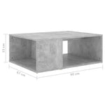 Coffee Table Concrete Grey 90x67x33 cm Engineered Wood 806907