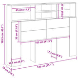 Headboard Cabinet Old Wood 140x19x103.5 cm 856868