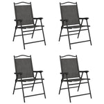 Folding Garden Chairs 4 pcs Melange Grey Steel and Textilene 3157287