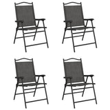 Folding Garden Chairs 4 pcs Melange Grey Steel and Textilene 3157287