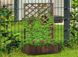 72.5 x 31.5 x 149.5 cm 45L Garden Wooden Pine Trough Planter with Topped Trellis Climbing Plants T3398P314707