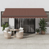 Manual Retractable Awning with LEDs Brown 450x350 cm 3215408