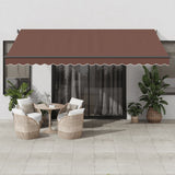 ZNTS Manual Retractable Awning Brown 450x300 cm 3215740