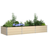 Planter Ivory 290 x 100 x 45 cm Galvanised Steel 42018117