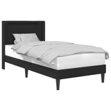 Bed Frame with LED Strip Lights Black 90 x 190 cm Faux Leather 42027993