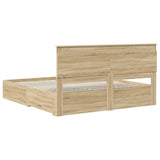 Bed Frame with Drawer with Headboard Manual Engineered Wood 3410285