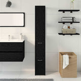 Bathroom Cabinet Black Oak 25 x 25 x 170 cm Engineered Wood 862669