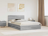 Bed Frame with Drawer Grey Sonoma 120 x 190 cm Engineer Wood 3412621