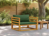 Sectional Armchair with Cushions Solid Acacia Wood Natural 42028322