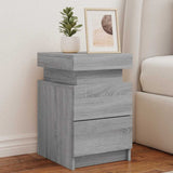Bedside Cabinet with LED Lights Grey Sonoma 35x39x55 cm 836759