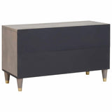TV Cabinet with Shelf Grey 80 x 33 x 46 cm Solid Mango Wood 4018787