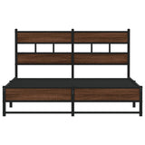 Metal Bed Frame without Mattress Brown Oak 140x200 cm 4017327