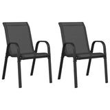 Stackable Garden Chair Set of 2 Black Powder-coated steel Medium 318777