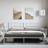 Metal Bed Frame without Mattress with Headboard White 183x213cm 355517