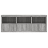 Sideboard with LED Lights Grey Sonoma 181.5x37x67 cm 3209007