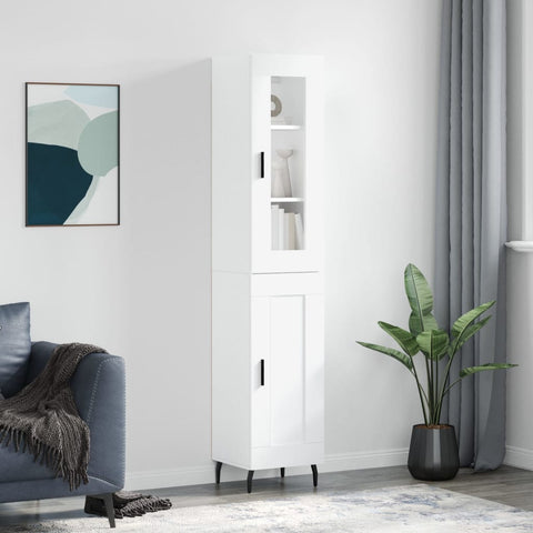 Highboard White 34.5x34x180 cm Engineered Wood 3199505