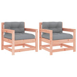 Garden Chairs with Cushions 2 pcs Solid Wood Douglas 825567