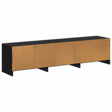 TV Cabinet with LED Black Oak 165 x 34 x 40 cm Engineered Wood 3418721