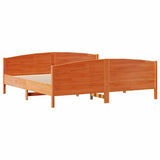 Bed Frame without Mattress Wax Brown 200x200 cm Solid Wood Pine 3301778