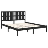 Bed Frame without Mattress Black 150x200 cm King Size Solid Wood 3105609