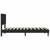 Bed Frame with LED Strip Lights Black 90 x 190 cm Faux Leather 42028037