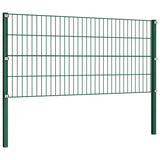 Fence Panel with Posts Iron 1040x80 cm Green 278609