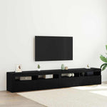 TV Cabinet Set 3 pcs Black oak 240 x 35 x 40 cm Engineered wood 3332522