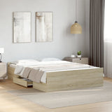 Bed Frame with Drawers without Mattress Sonoma Oak 120x200 cm 3280302