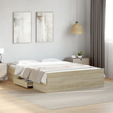 Bed Frame Sonoma Oak Engineered Wood Double Bed Frame 3280302