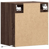 Wall-mounted Bedside Cabinet with LED Lights Brown Oak 3307973