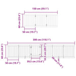 Dog Gate with Door Foldable 15 Panels 750 cm Poplar Wood 3155643
