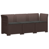 3-Seater Garden Sofa with Cushions Rattan Look PP Brown 3443823