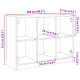 Sideboard Concrete Grey 102x37x75.5 cm Engineered Wood 3295874
