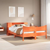 Bed Frame without Mattress Wax Brown 160x200 cm Solid Wood Pine 3323295