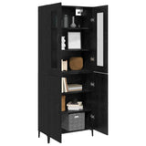 Highboard 2 pcs Black Oak Engineered Wood 3394589