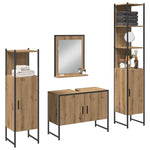 Bathroom Furniture Set with Door 4 pcs Brown 33 x 33 x 185.5 cm 3334403