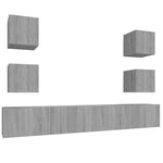 ZNTS 6 Piece TV Cabinet Set Grey Sonoma Engineered Wood 3114268