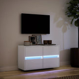 TV Wall Cabinet with LED Lights White 80x31x45 cm 852285