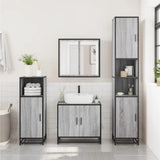 Bathroom Cabinet Grey Sonoma 35x37.5x188.5 cm Engineered Wood and Metal 3300883