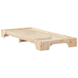 Bed Frame Brown 90 x 210 cm Solid Pine Wood 872893