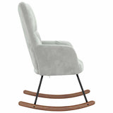 Rocking Chair Light Grey 78 x 61 x 98 cm Velvet 42022450