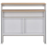 Bar Table with 2 Table Tops White and Oak 130x40x120 cm 280220
