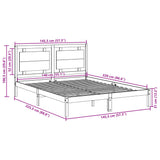 Extra Long Bed Frame without Mattress 140x220 cm Solid Wood 3309201