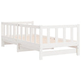 Day Bed with Trundle without Mattress White 90x200 cm Solid Wood 836157