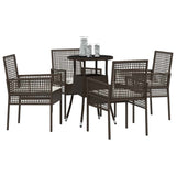 Garden Dining Set 5 pcs Brown Poly rattan 3334944