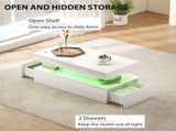LED Coffee Table with Storage - High Gloss White T3398P555177